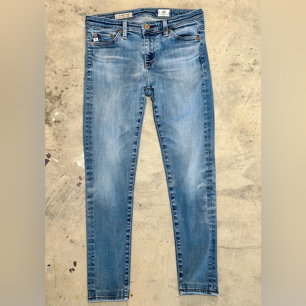 Ag Adriano Goldschmied DENIM Midi Ankle Leggings - Woman Sz 25R STRETCH - BLUE